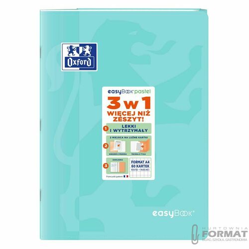 Zeszyt A4 60k w kratkę Oxford PP easybook pastel 3