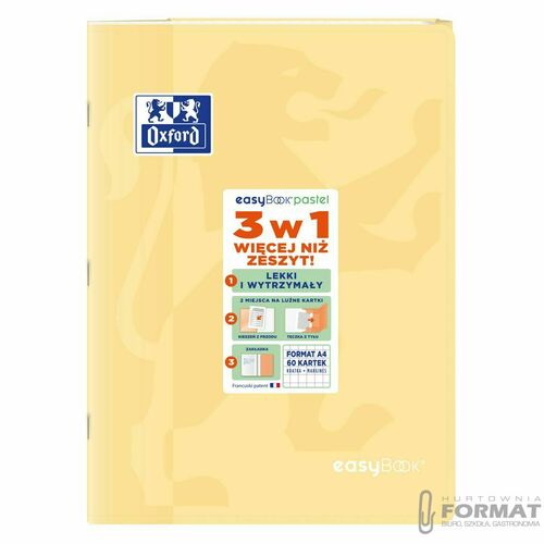 Zeszyt A4 60k w kratkę Oxford PP easybook pastel 4