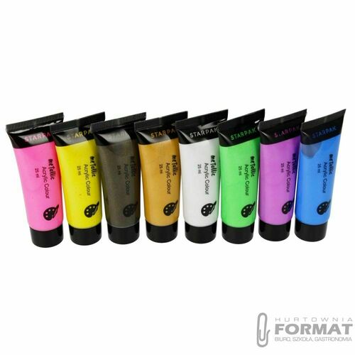 Farba akrylowa Starpak 8kolx 25ml, metalik kolor: mix 25ml (484980) 2