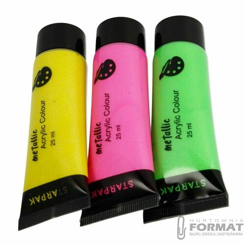 Farba akrylowa Starpak 8kolx 25ml, metalik kolor: mix 25ml (484980) 3