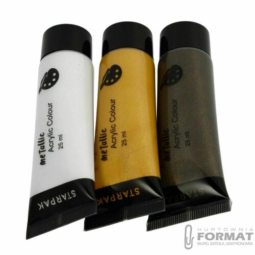 Farba akrylowa Starpak 8kolx 25ml, metalik kolor: mix 25ml (484980) 4