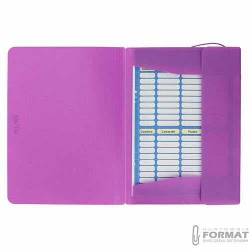 Teczka plastikowa na gumkę z gumką Neon fioletowa A4 fioletowy Strigo (SF098) 5