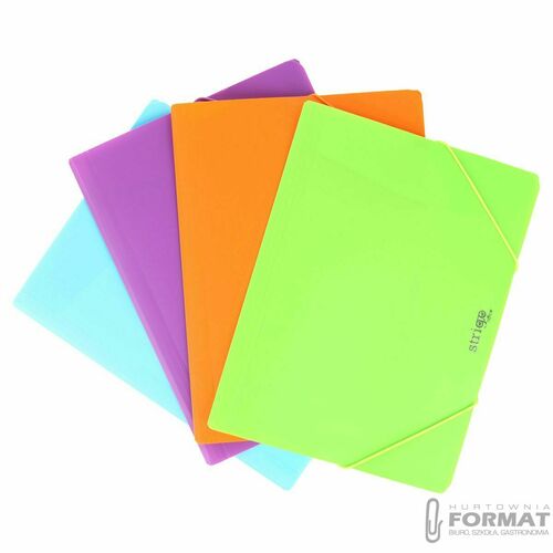 Teczka plastikowa na gumkę z gumką Neon fioletowa A4 fioletowy Strigo (SF098) 7