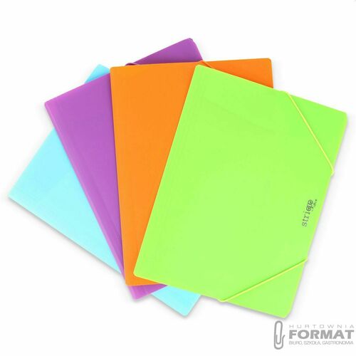 Teczka plastikowa na gumkę z gumką Neon fioletowa A4 fioletowy Strigo (SF098) 9