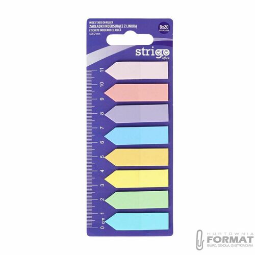 Zakładki indeksujące Strigo pastelowe 45x12mmx8 bloczków 5905658810207 160k [mm:] 45x12 (SSN040) 2