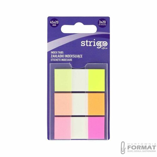Zakładki indeksujące Strigo z linijką 12x45mmx 3 kol 5905658810238 60k [mm:] 12x45 (SSN020) 2