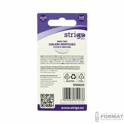 Zakładki indeksujące Strigo z linijką 12x45mmx 3 kol 5905658810238 60k [mm:] 12x45 (SSN020) 3
