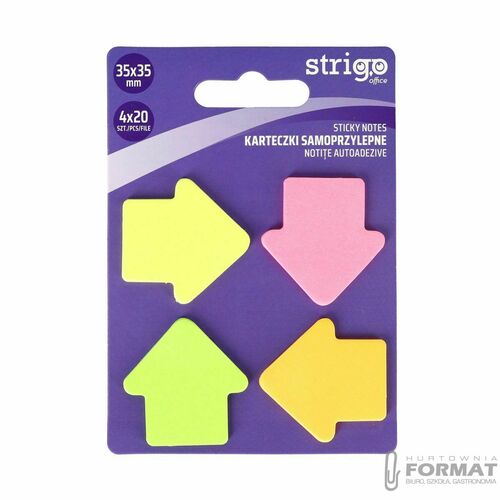 Notes samoprzylepny Strigo strzałki 4kol 4x20 mix 80k [mm:] 35x35 (SSN034) 2