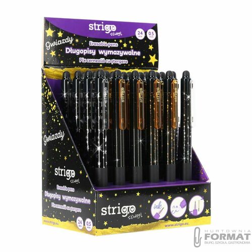 Długopis wymazywalny Strigo GWIAZDY automtyczny 8905658811020 niebieski 0,5mm (SSC403) 2