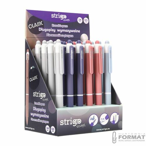 Długopis wymazywalny Strigo CLASSIC automtyczny 8905658811051 niebieski 0,5mm (SSC406) 2