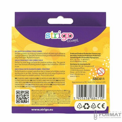 Kreda chodnikowa Strigo JUMBO 5 kolorów mix (SSC411) 5 sztuk 3