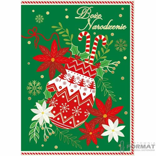 Kartka składana Henry BN SWIATECZNA REKAWICA MERRY CHRISTMAS B6 (5905701480548) 2
