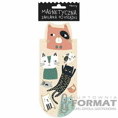 Zakładka do książki Henry magnetyczna OWAL2 BEZOWE KOTY (5905701482061) 2