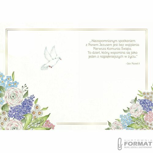 Kartka składana Henry KARNET B6 KOMUNIA GOŁAB MAJOWY B6 (5905701482375) 2