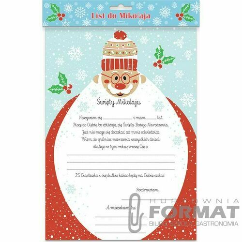 Kartka składana Henry LIST DO MIKOŁAJA MIKOŁAJ Z BRODA A4 (5905701485680) 2