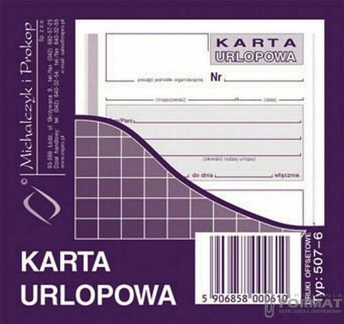 MIP KARTA URLOPOWA 507-6 3