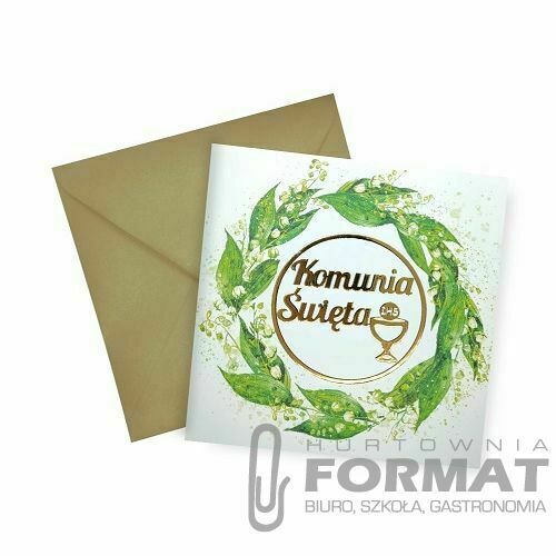 Kartka składana Henry KARNET B6 KOMUNIA  konwalia (5907465663236) 2
