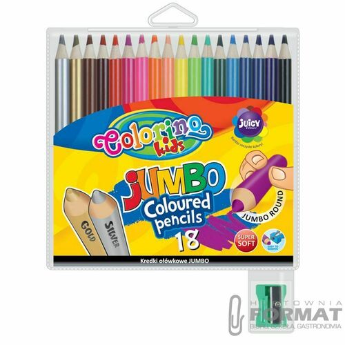 KREDKI OŁÓWKOWE JUMBO COLORINO 18K + TEMPERÓWKA 2