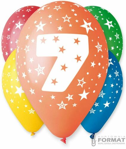 Balony Premium cyfra "7" 12" 5 szt. 3