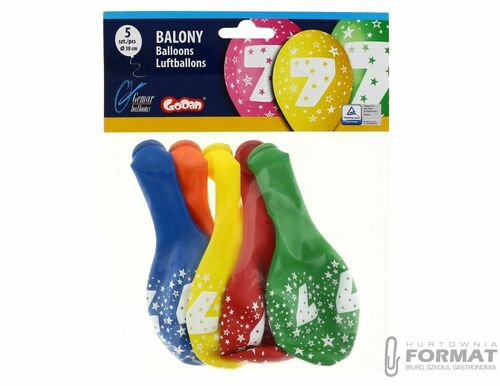 Balony Premium cyfra "7" 12" 5 szt. 4