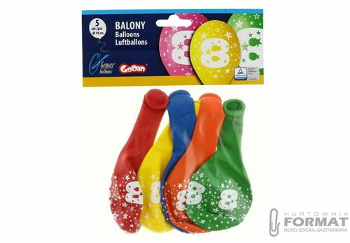 Balony Premium cyfra "8" 12" 5 szt. 3