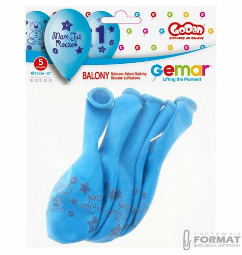 Balon dla chłopca Mam już roczek 30cm 5sz Urodziny 2