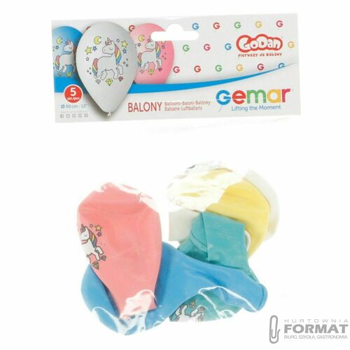 Balony Premium "Jednorożec - magiczna noc" 5 szt. 2