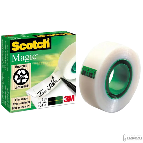 TAŚMA KLEJĄCA BIUROWA SCOTCH MAGIC MATOWA 19 mm X 33 m 3