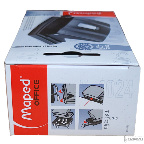 CZARNY METALOWY DZIURKACZ ESSENTIALS METAL DO 25 KARTEK MAPED OFFICE 10