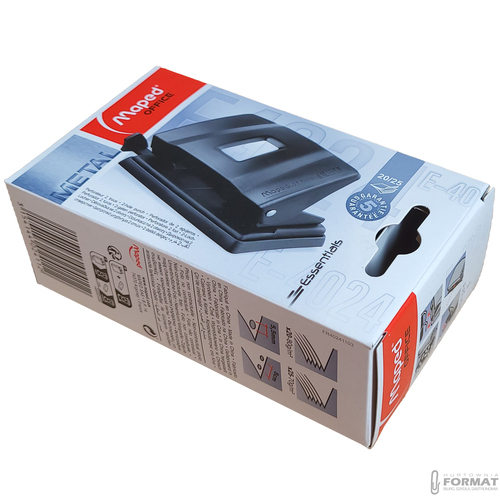 CZARNY METALOWY DZIURKACZ ESSENTIALS METAL DO 25 KARTEK MAPED OFFICE 11