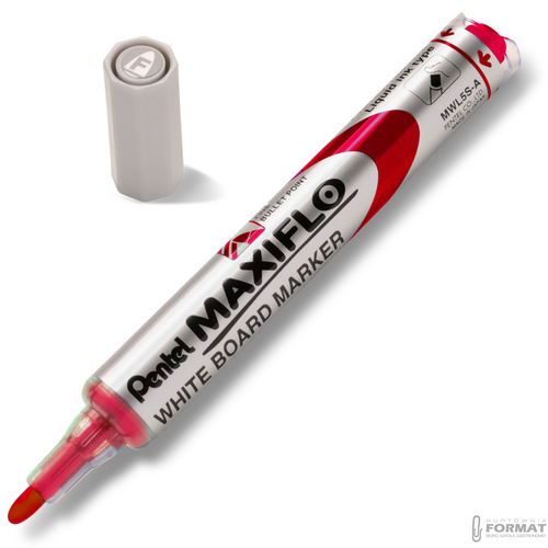 MARKER SUCHOŚCIERALNY PENTEL MAXIFLO CZERWONY MWL5S-B DO BIAŁYCH TABLIC 8