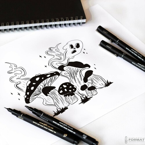 POSCA ZESTAW 8szt PC-5M KARTONIK Z TOREBKĄ PIN-200 + CIENKOPISY Manga Shojo 8