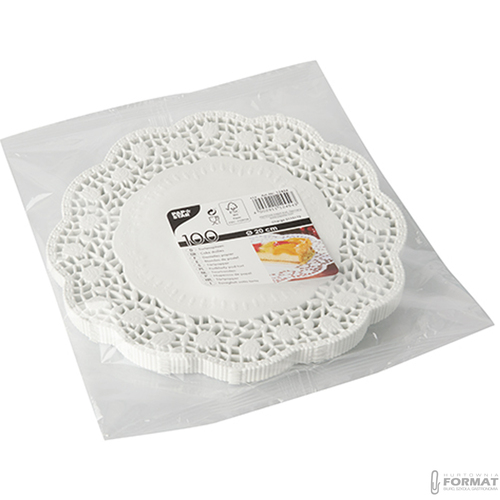 SERWETKI AŻUROWE PAPIEROWE POD TORT OZDOBNE POD CIASTO OKRĄGŁE 20cm 100szt 3