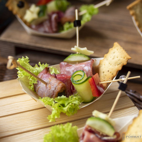 FINGERFOOD MISECZKI DREWNIANE ŁÓDKA 14x8cm 50szt SUSHI NA PRZEKĄSKI SUSHI 7