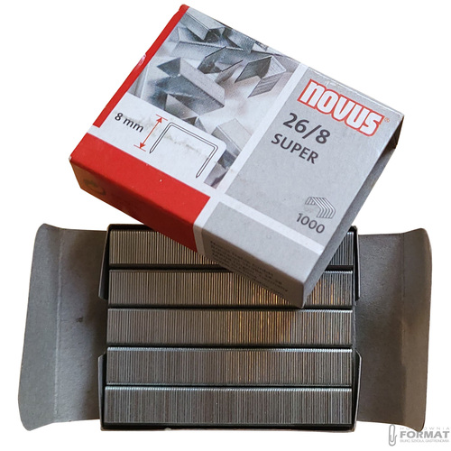 OCYNKOWANE ZSZYWKI BIUROWE DO ZSZYWACZA 26 x 8 mm NOVUS 1000 szt. 2
