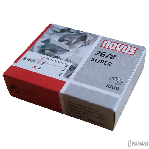 OCYNKOWANE ZSZYWKI BIUROWE DO ZSZYWACZA 26 x 8 mm NOVUS 1000 szt. 3