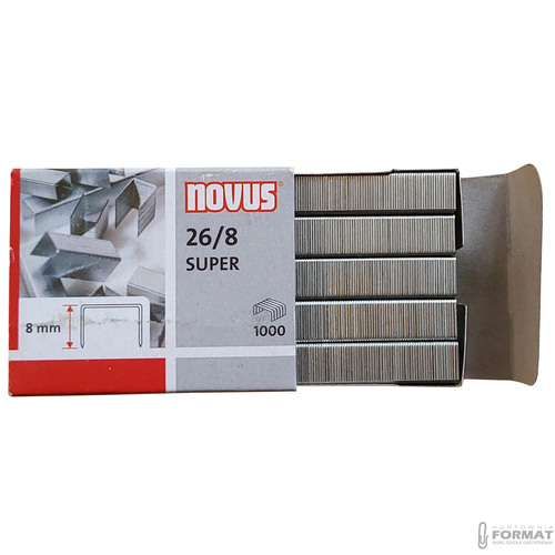OCYNKOWANE ZSZYWKI BIUROWE DO ZSZYWACZA 26 x 8 mm NOVUS 1000 szt. 4