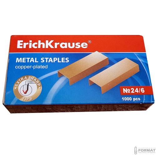 MIEDZIOWANE ZSZYWKI BIUROWE DO ZSZYWACZA 24 x 6 mm ERICHKRAUSE 1000 szt. 2