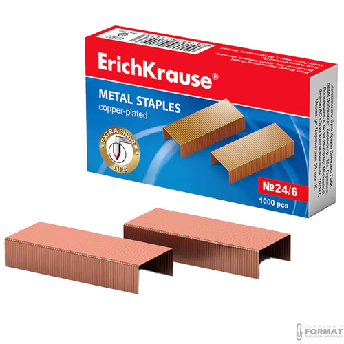 MIEDZIOWANE ZSZYWKI BIUROWE DO ZSZYWACZA 24 x 6 mm ERICHKRAUSE 1000 szt. 3