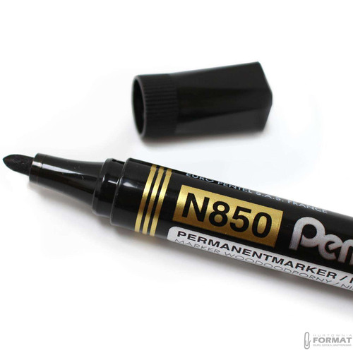 MARKER PERMANENTNY PENTEL N850 OKRĄGŁY CZARNY ZESTAW 10SZT 5