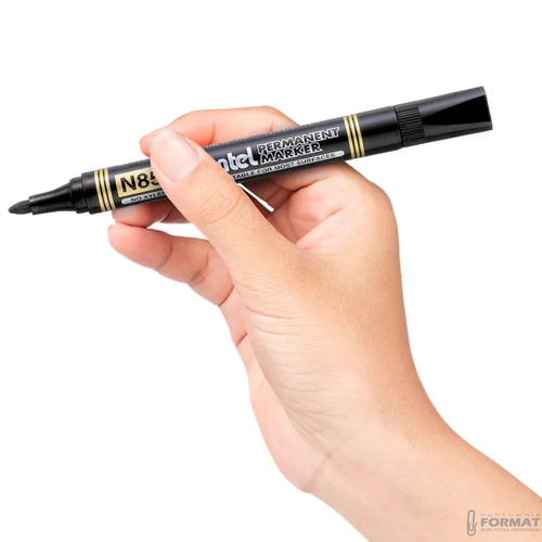 MARKER PERMANENTNY PENTEL N850 OKRĄGŁY CZARNY ZESTAW 10SZT 6