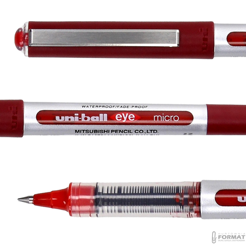 PIÓRO KULKOWE UNI-BALL EYE UB-150 CZERWONY WODOODPRORNY TUSZ PIGMENTOWY 4