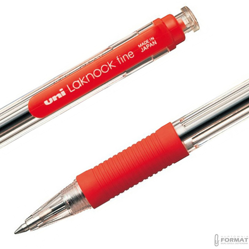 DŁUGOPIS AUTOMATYCZNY UNI LAKNOCK FINE SN-101 CZERWONY DO SZKOŁY BIURA 4