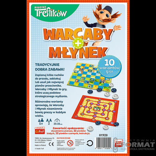 Trefl, Gra planszowa Warcaby + Młynek 3