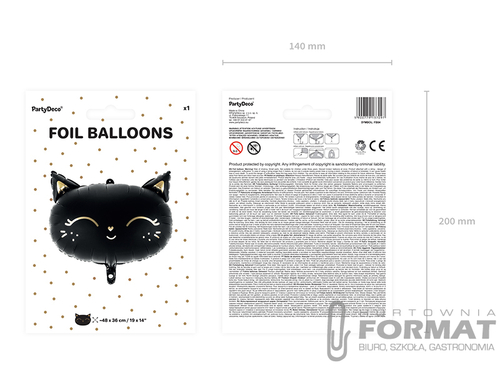 Balon foliowy Kotek, 48x36cm, czarny 2