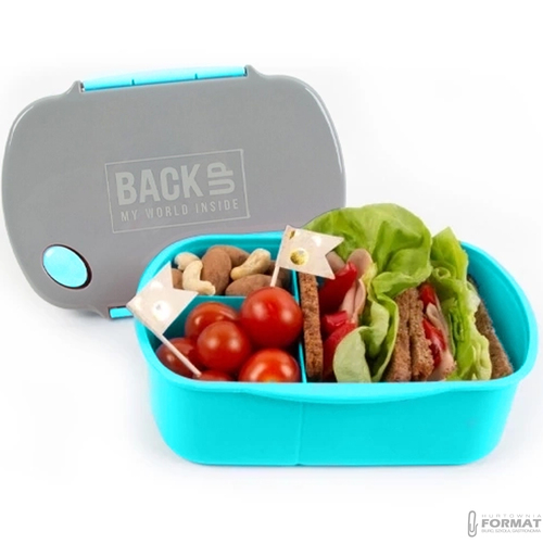 ŚNIADANIÓWKA LUNCHBOX 3 PRZEGRÓDKI NA ŚNIADANIE 500ml TURKUSOWA EKO BEZ BPA 3