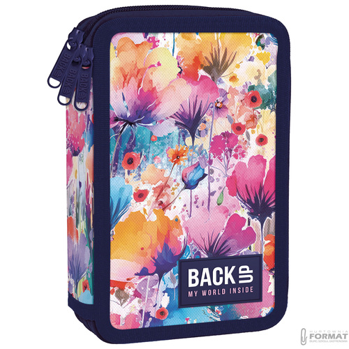PIÓRNIK 3-KOMOROWY POTRÓJNY PASTELOWE KWIATY Z WYPOSAŻENIEM DERFORM BACKUP 3
