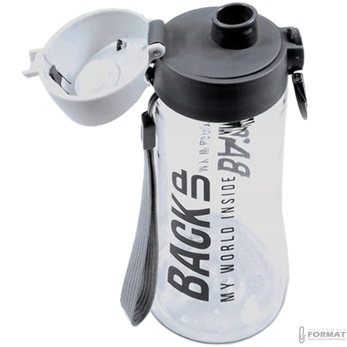 BIDON BUTELKA NA WODĘ BACKUP Z NIETOKSYCZNEGO TRITANU 400ml BPA FREE SZARY 3