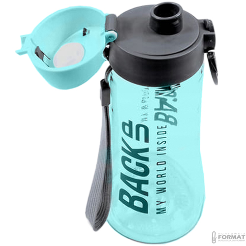 BIDON BUTELKA NA WODĘ BACKUP Z NIETOKSYCZNY TRITAN 400ml BPA FREE TURKUSOWY 3