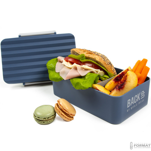 ŚNIADANIÓWKA LUNCHBOX WYJMOWANA PRZEGRODA 600ml GRANATOWA EKO BEZ BPA 6
